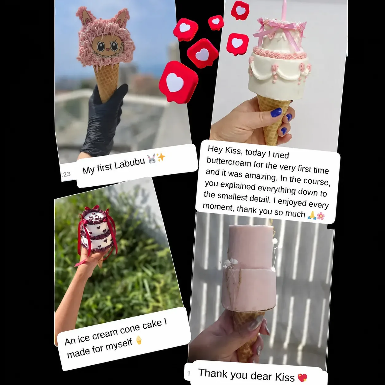 Cone cake social proof collage
