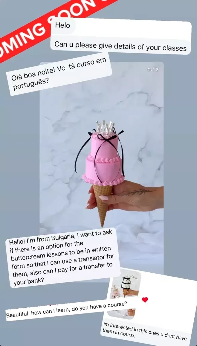 Pink cone cake